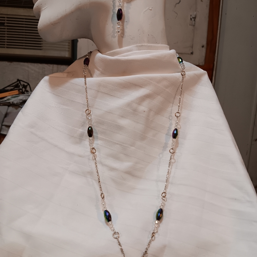 Handmade butterfly earring/necklace set